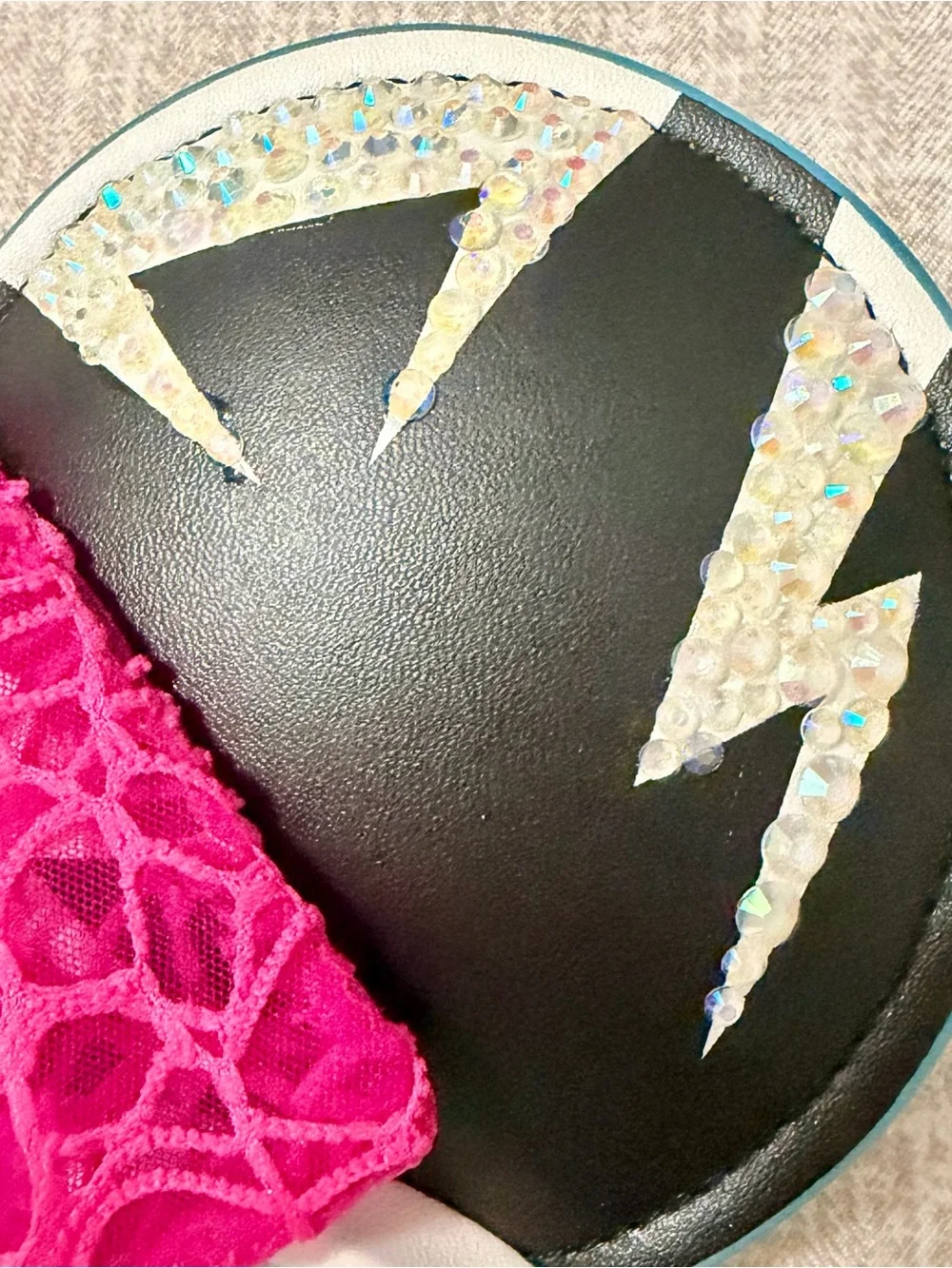 Disney Hot Pink Bow & Black Lightning Ears Headband